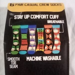 🍕South Park Socks (pair of 6) NWT🍟